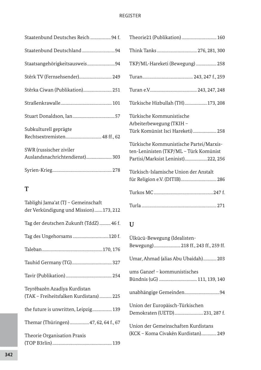 Seite 341 des Verfassungsschutzbericht 2017 Bund