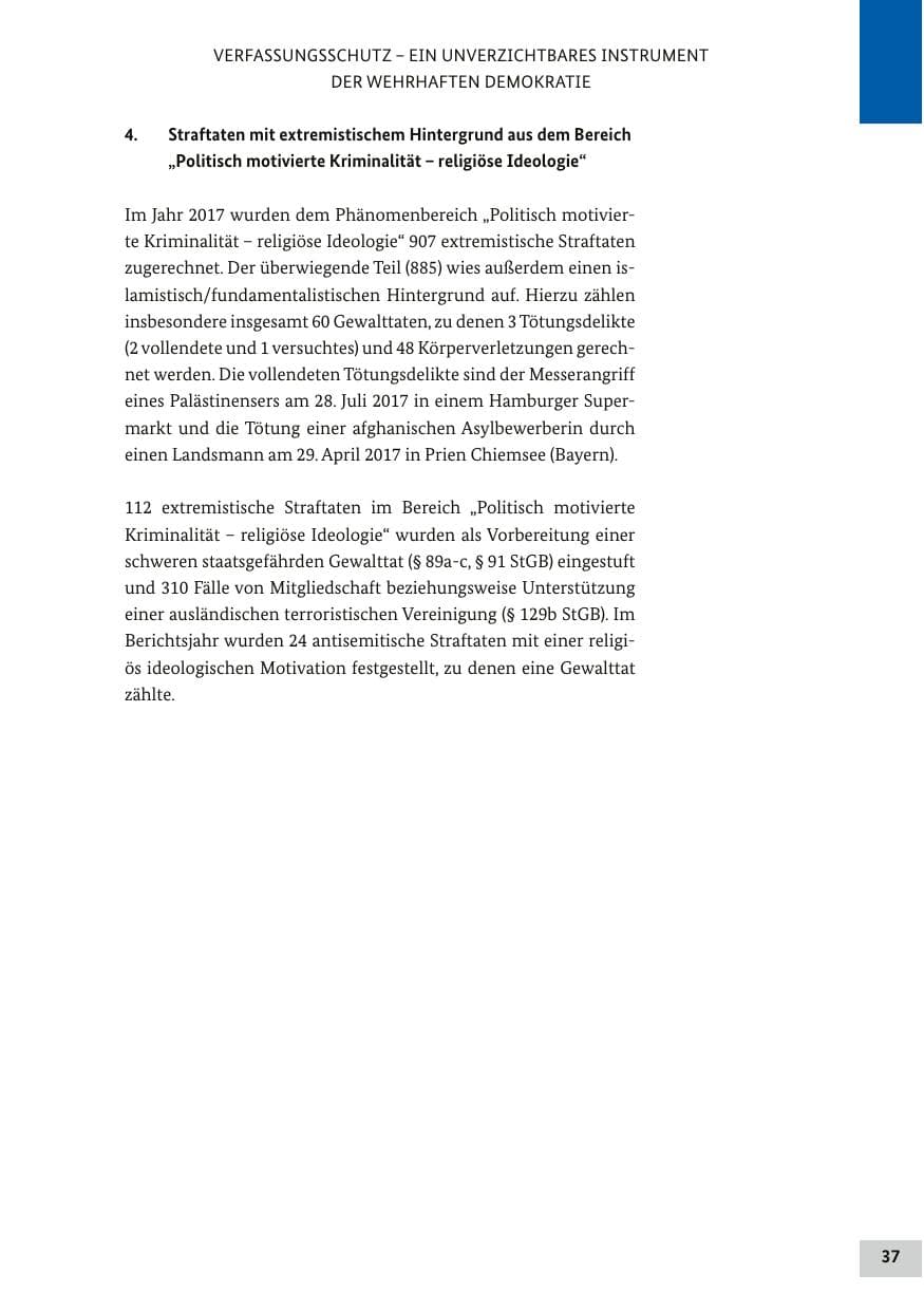 Seite 36 des Verfassungsschutzbericht 2017 Bund