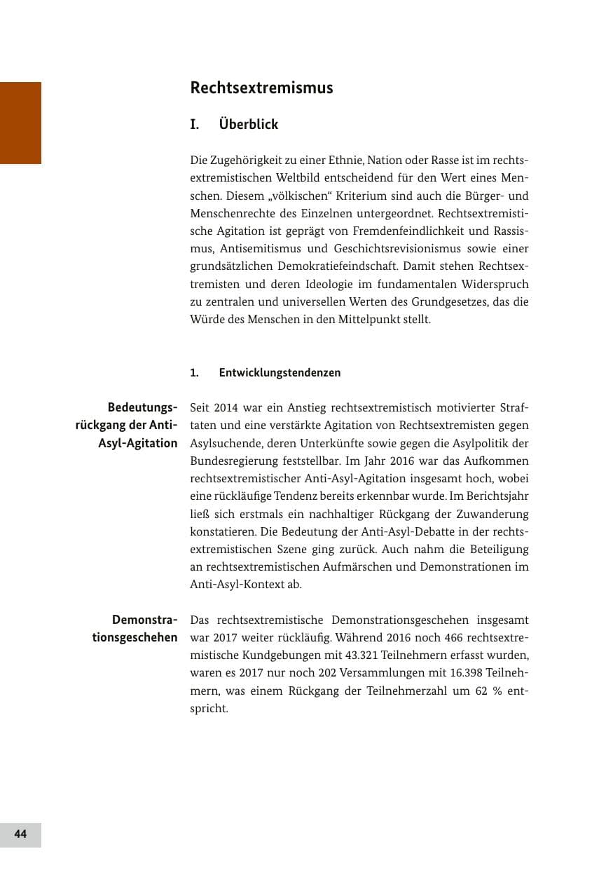 Seite 43 des Verfassungsschutzbericht 2017 Bund