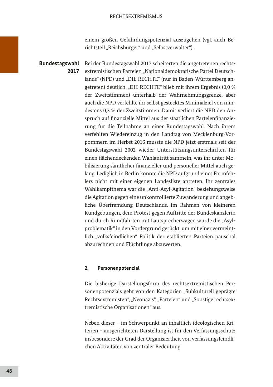 Seite 47 des Verfassungsschutzbericht 2017 Bund