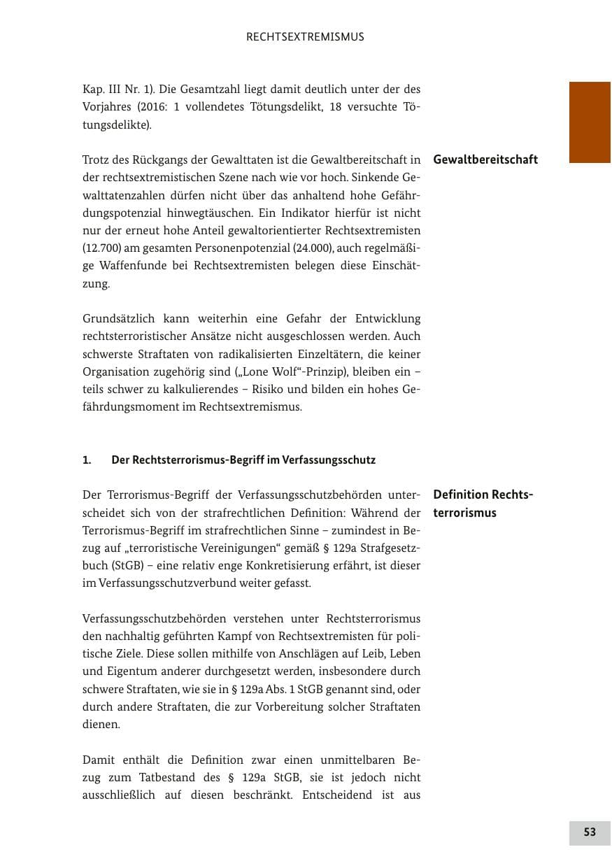Seite 52 des Verfassungsschutzbericht 2017 Bund