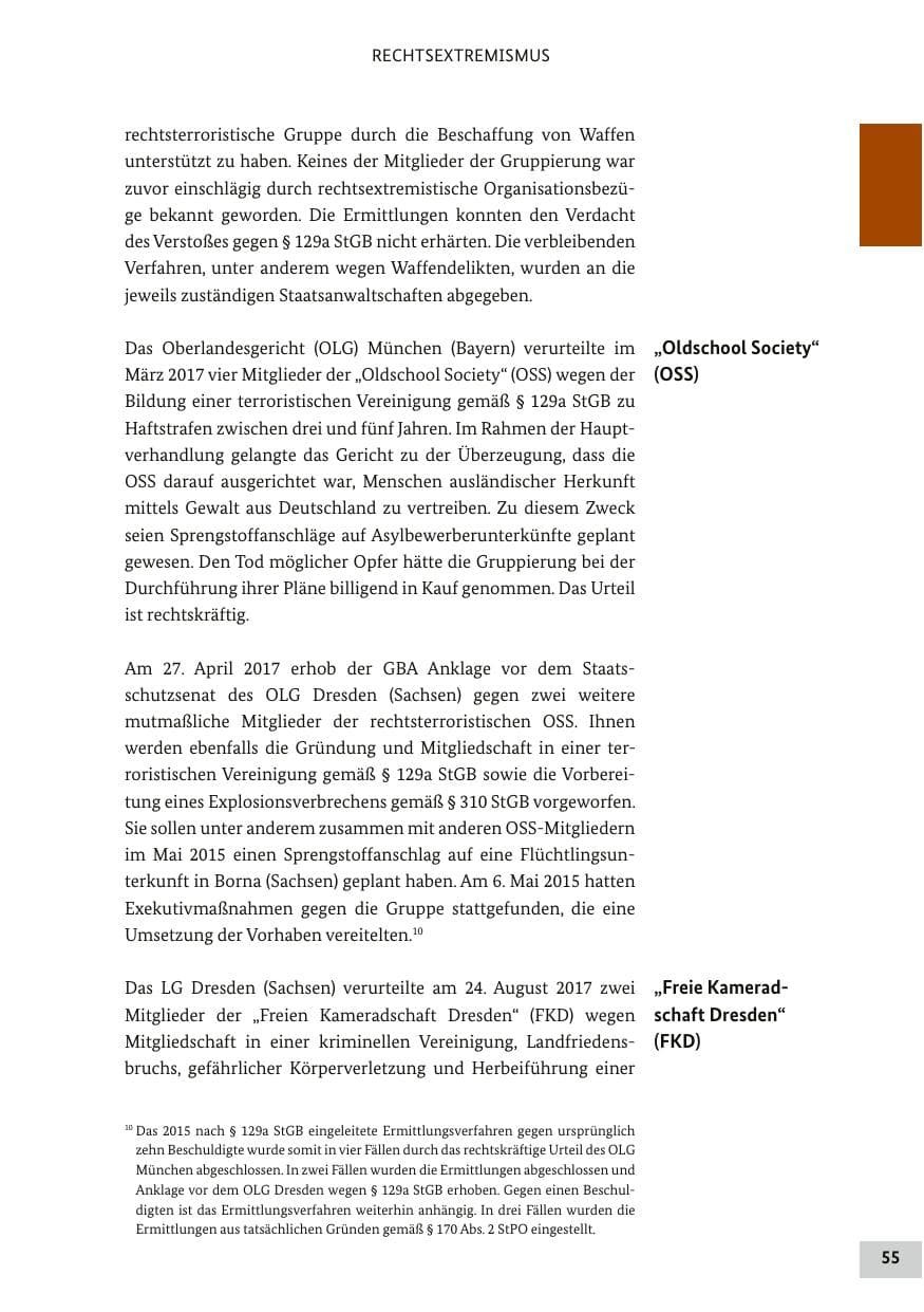 Seite 54 des Verfassungsschutzbericht 2017 Bund