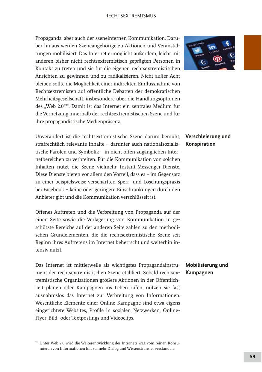 Seite 58 des Verfassungsschutzbericht 2017 Bund