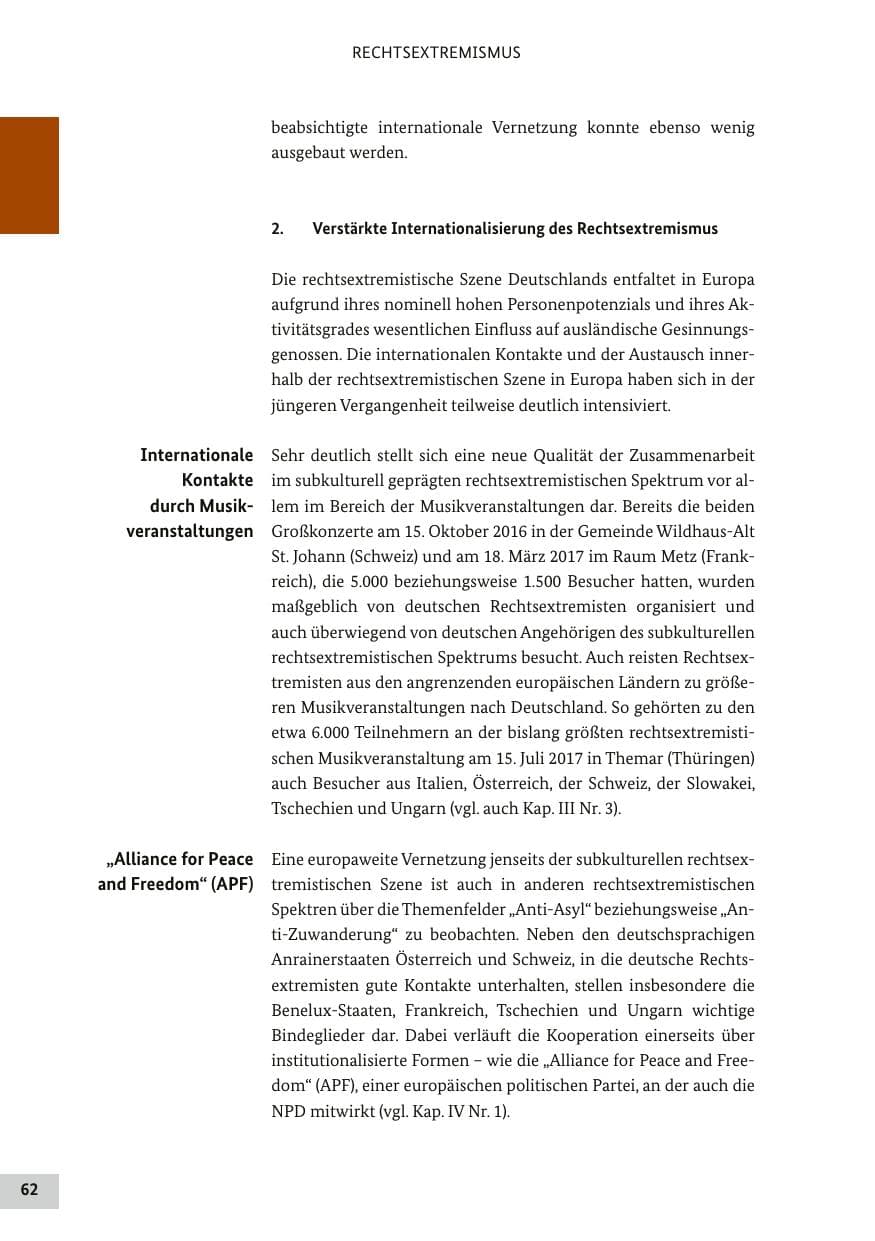 Seite 61 des Verfassungsschutzbericht 2017 Bund