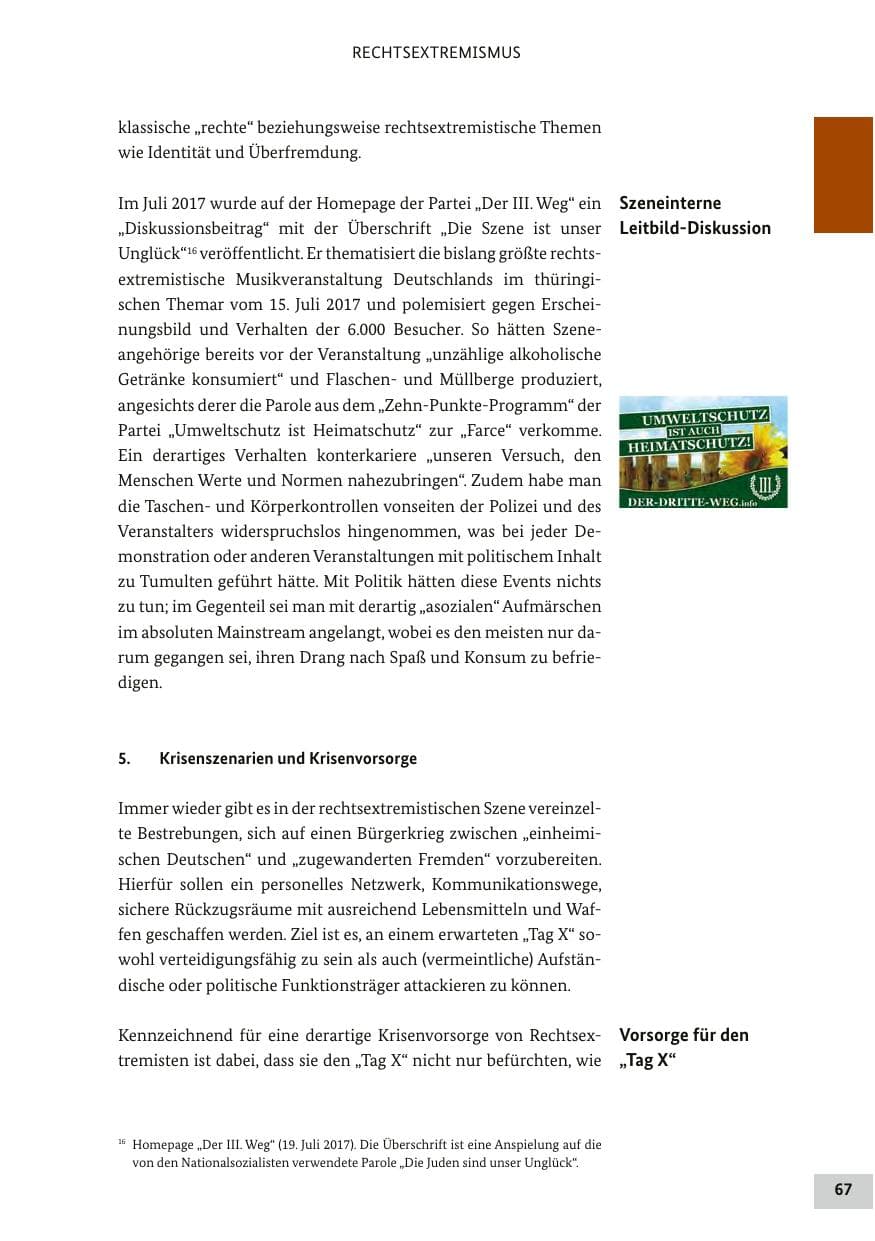 Seite 66 des Verfassungsschutzbericht 2017 Bund