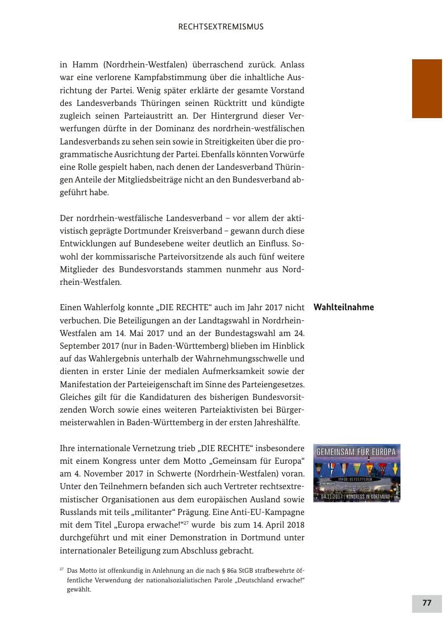 Seite 76 des Verfassungsschutzbericht 2017 Bund
