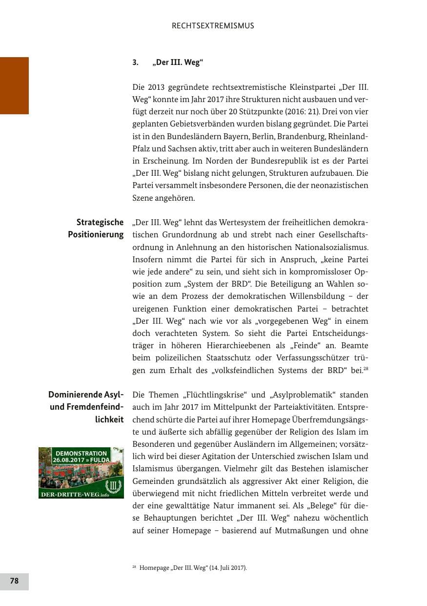 Seite 77 des Verfassungsschutzbericht 2017 Bund