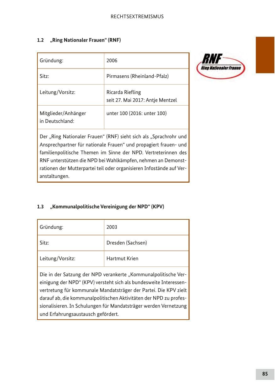 Seite 84 des Verfassungsschutzbericht 2017 Bund