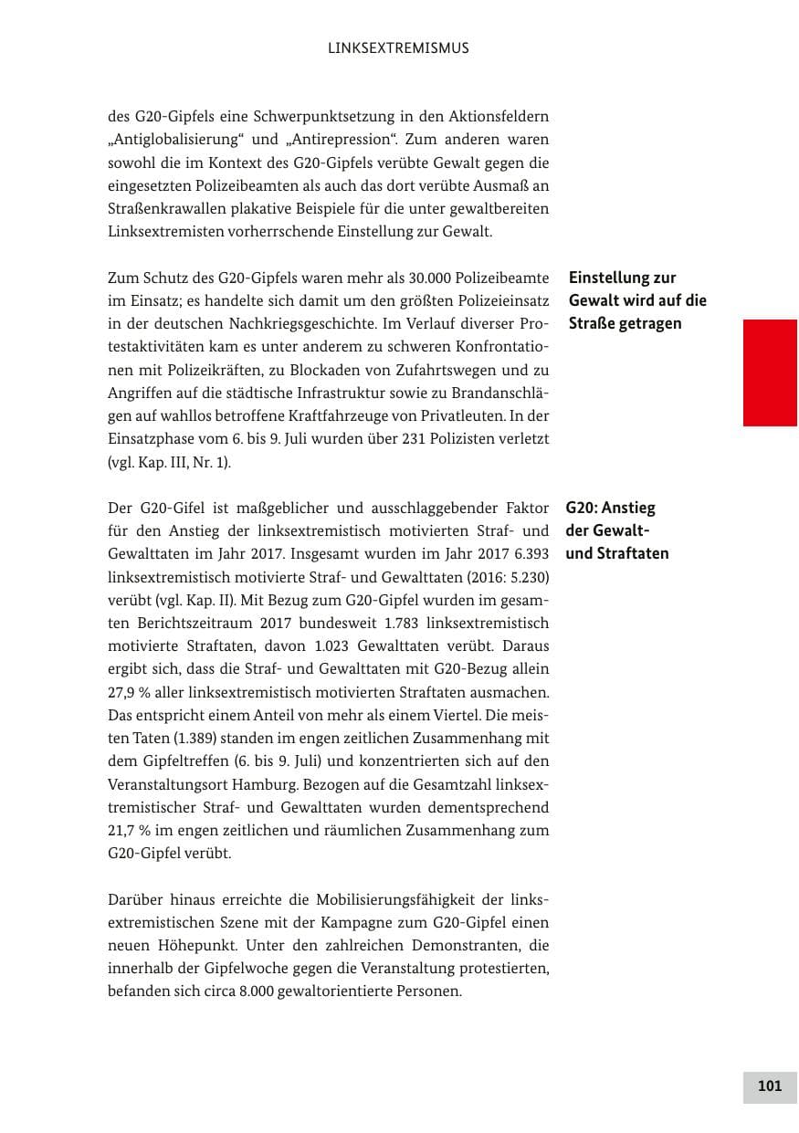 Seite 100 des Verfassungsschutzbericht 2017 Bund