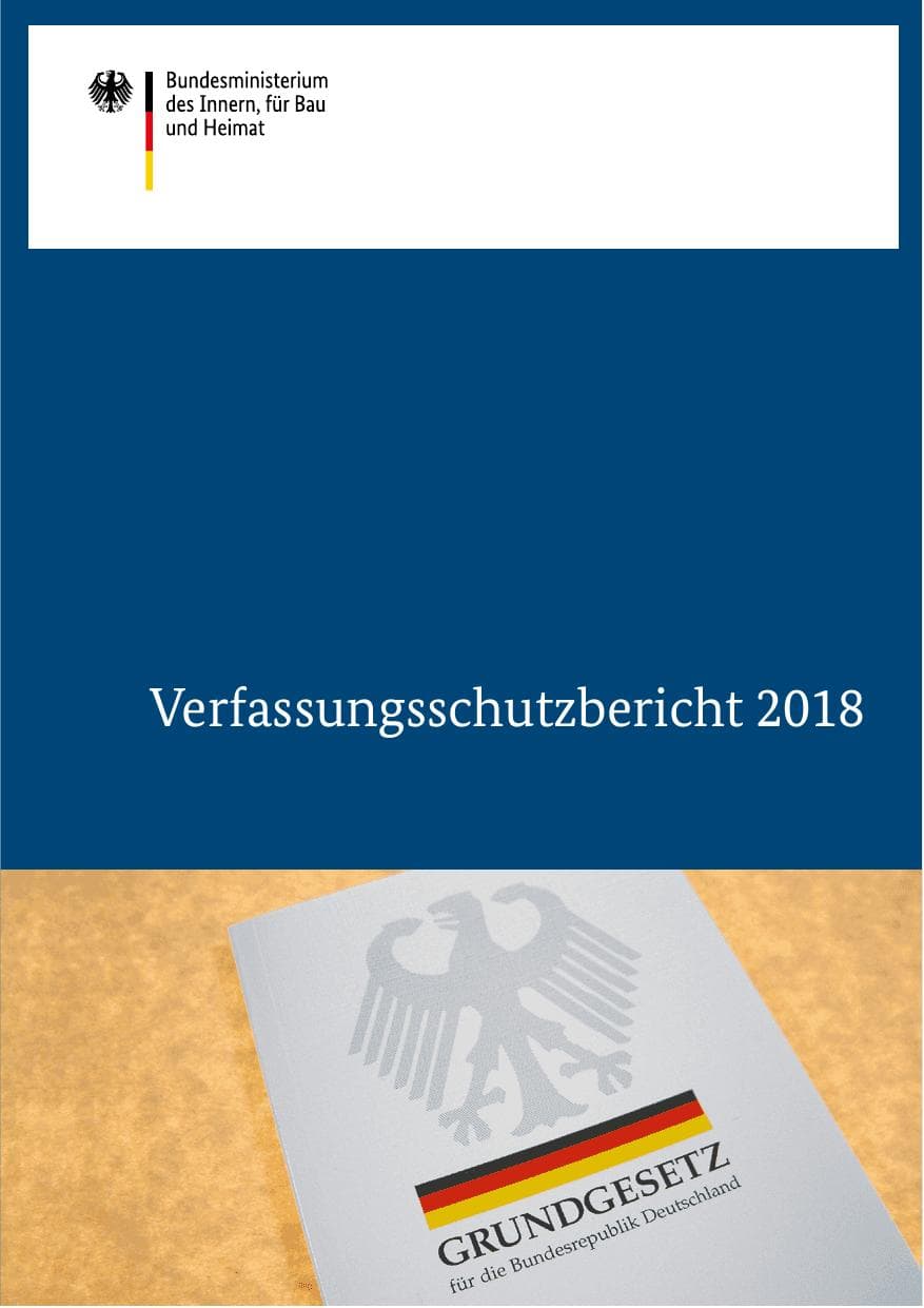 Seite 1 des Verfassungsschutzbericht 2018 Bund