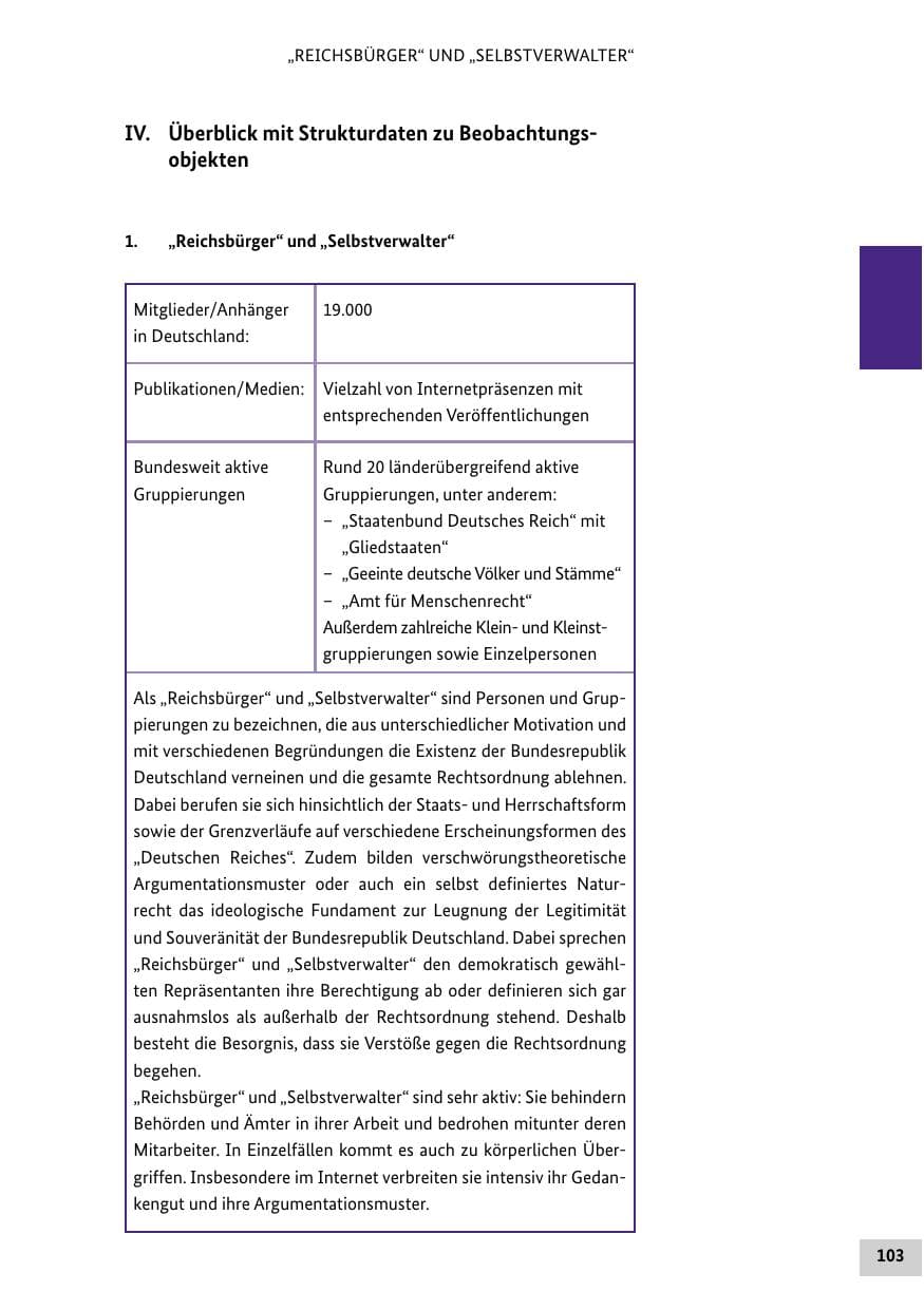 Seite 103 des Verfassungsschutzbericht 2018 Bund