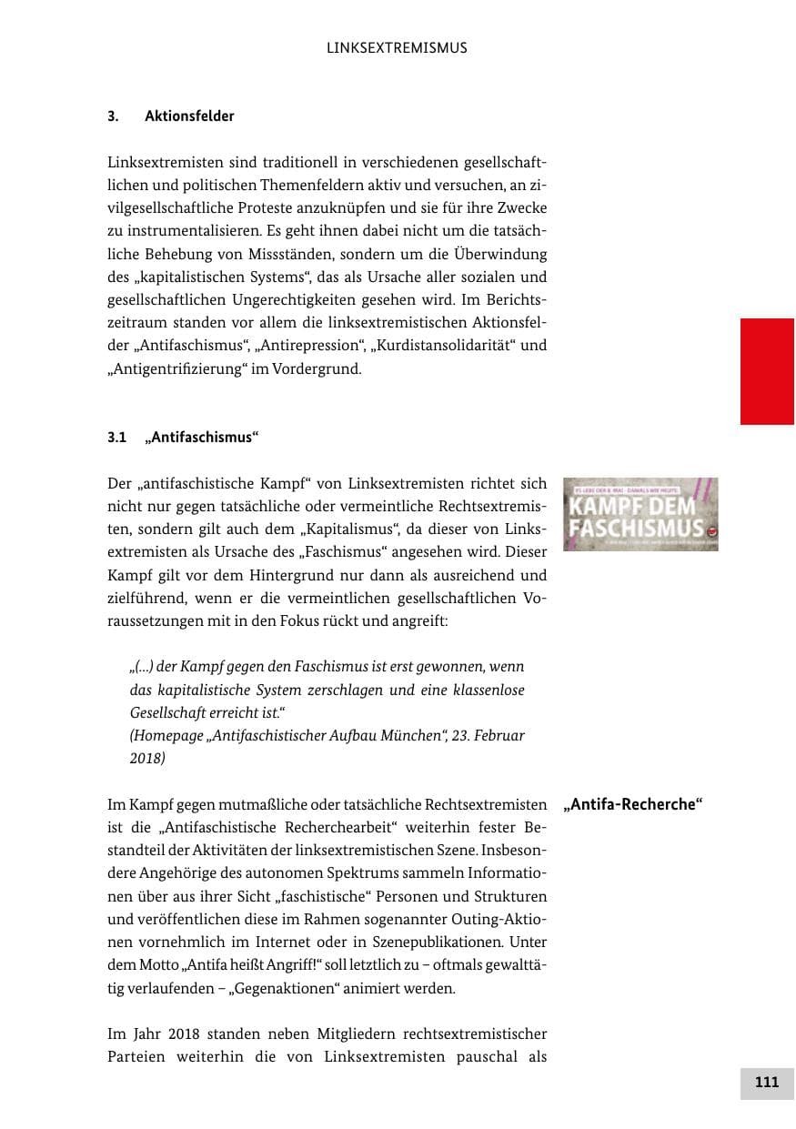 Seite 111 des Verfassungsschutzbericht 2018 Bund
