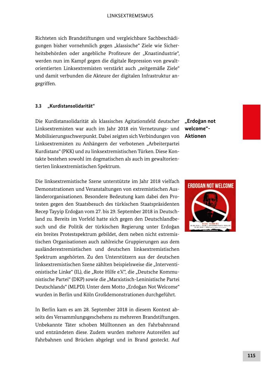 Seite 115 des Verfassungsschutzbericht 2018 Bund