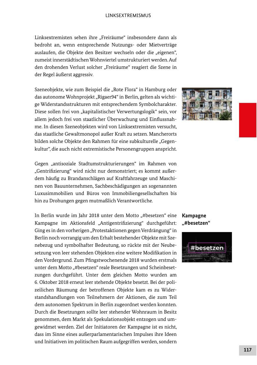 Seite 117 des Verfassungsschutzbericht 2018 Bund