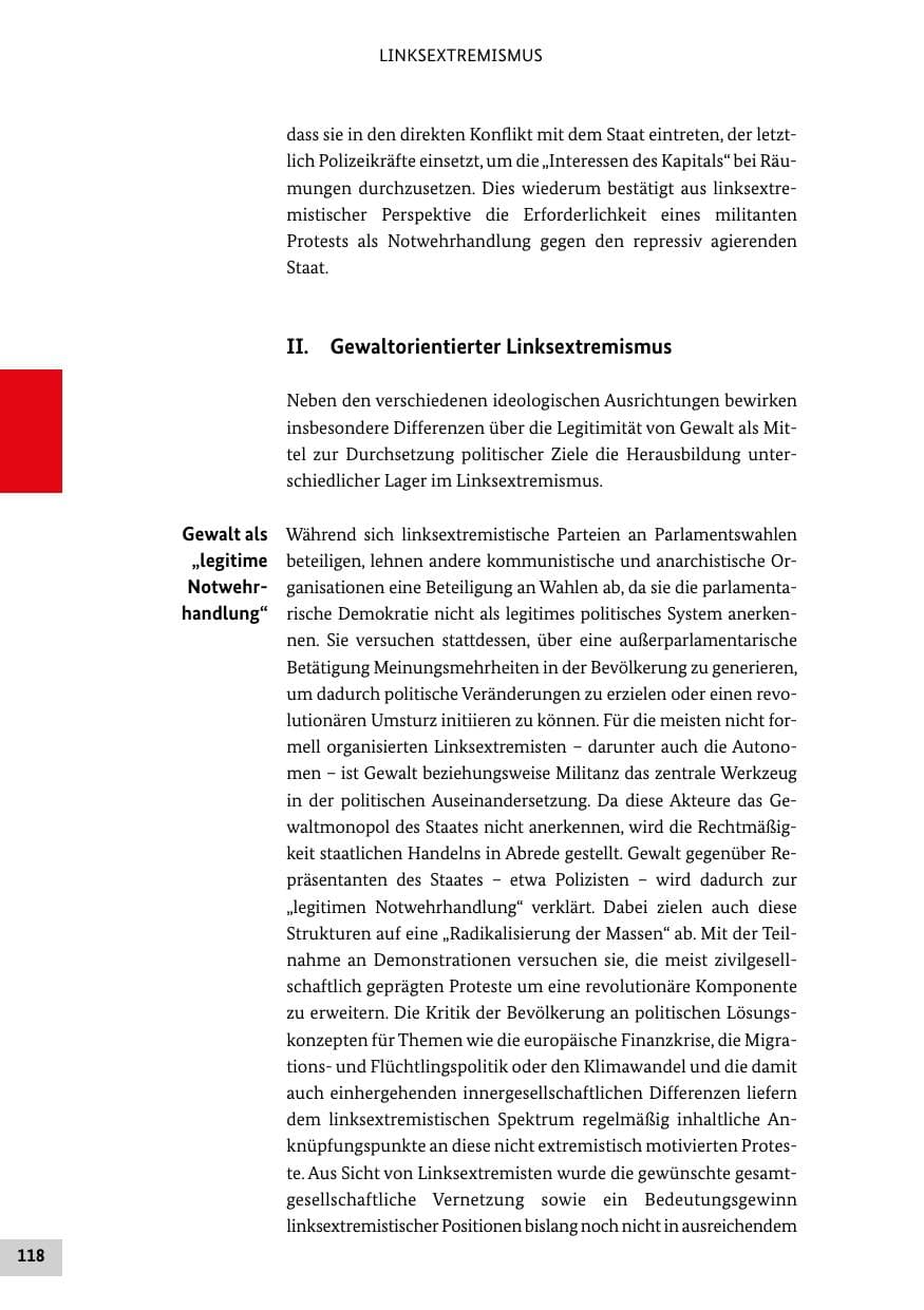 Seite 118 des Verfassungsschutzbericht 2018 Bund