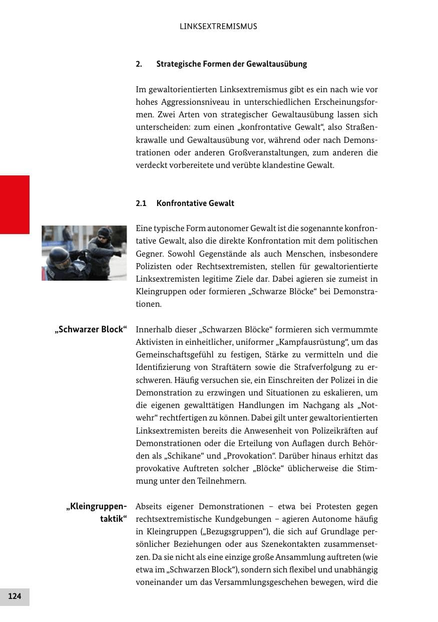 Seite 124 des Verfassungsschutzbericht 2018 Bund