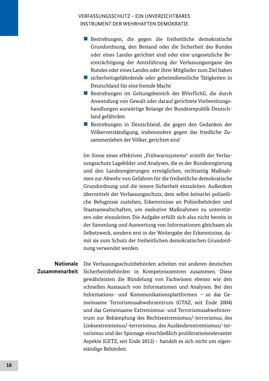 Seite 16 des Verfassungsschutzbericht 2018 Bund