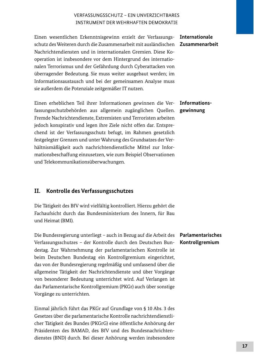 Seite 17 des Verfassungsschutzbericht 2018 Bund