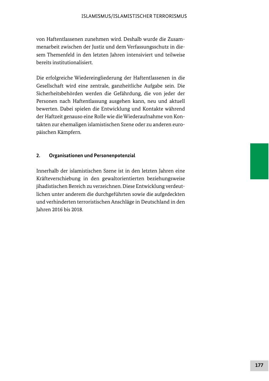 Seite 177 des Verfassungsschutzbericht 2018 Bund