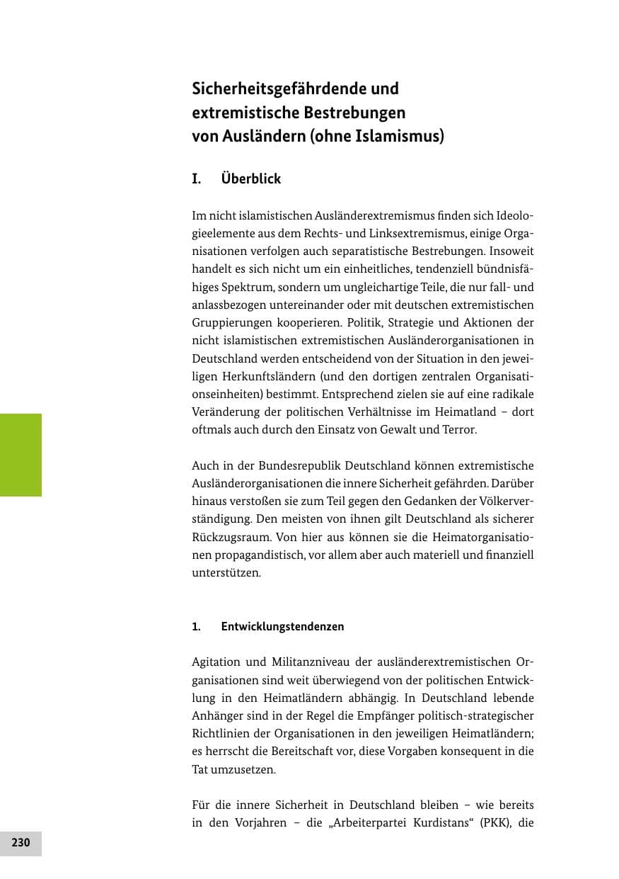 Seite 230 des Verfassungsschutzbericht 2018 Bund