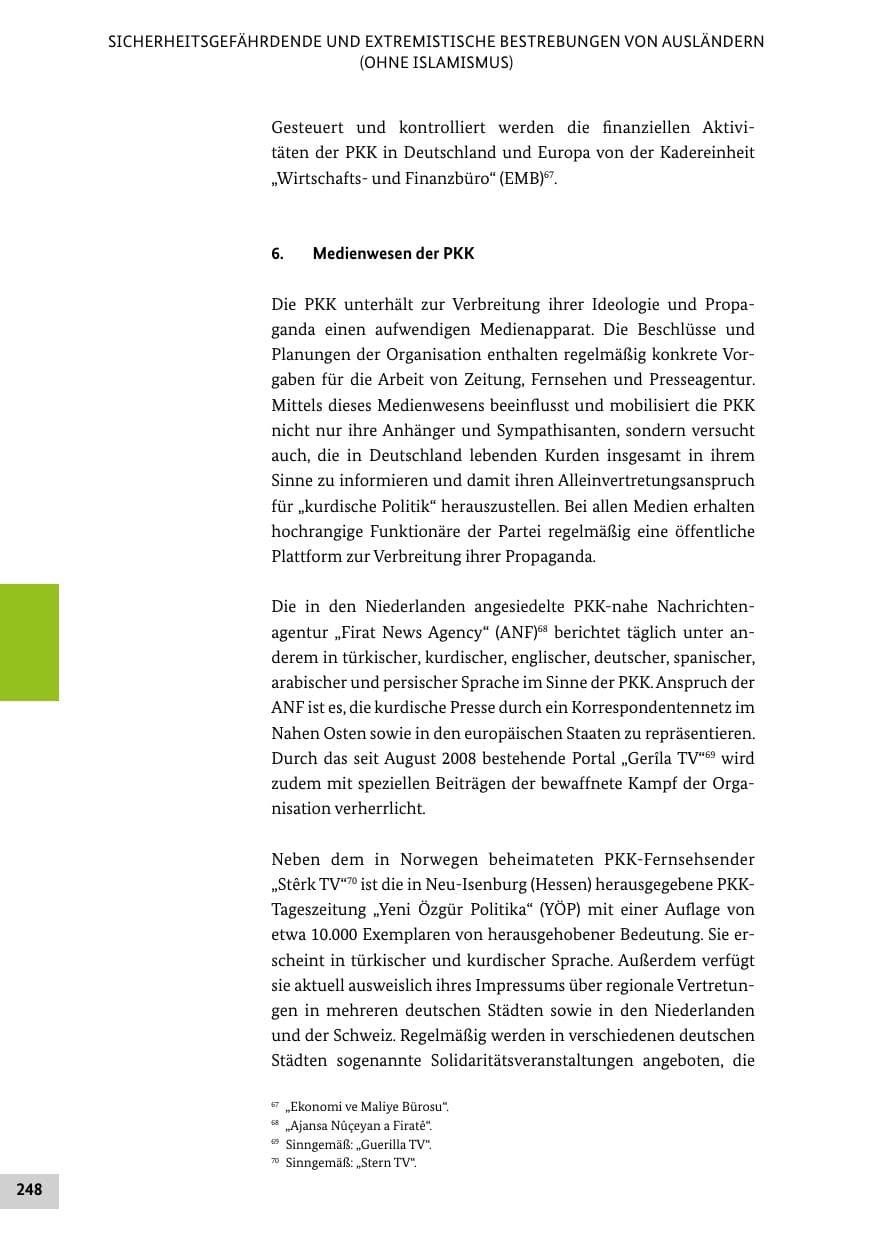 Seite 248 des Verfassungsschutzbericht 2018 Bund