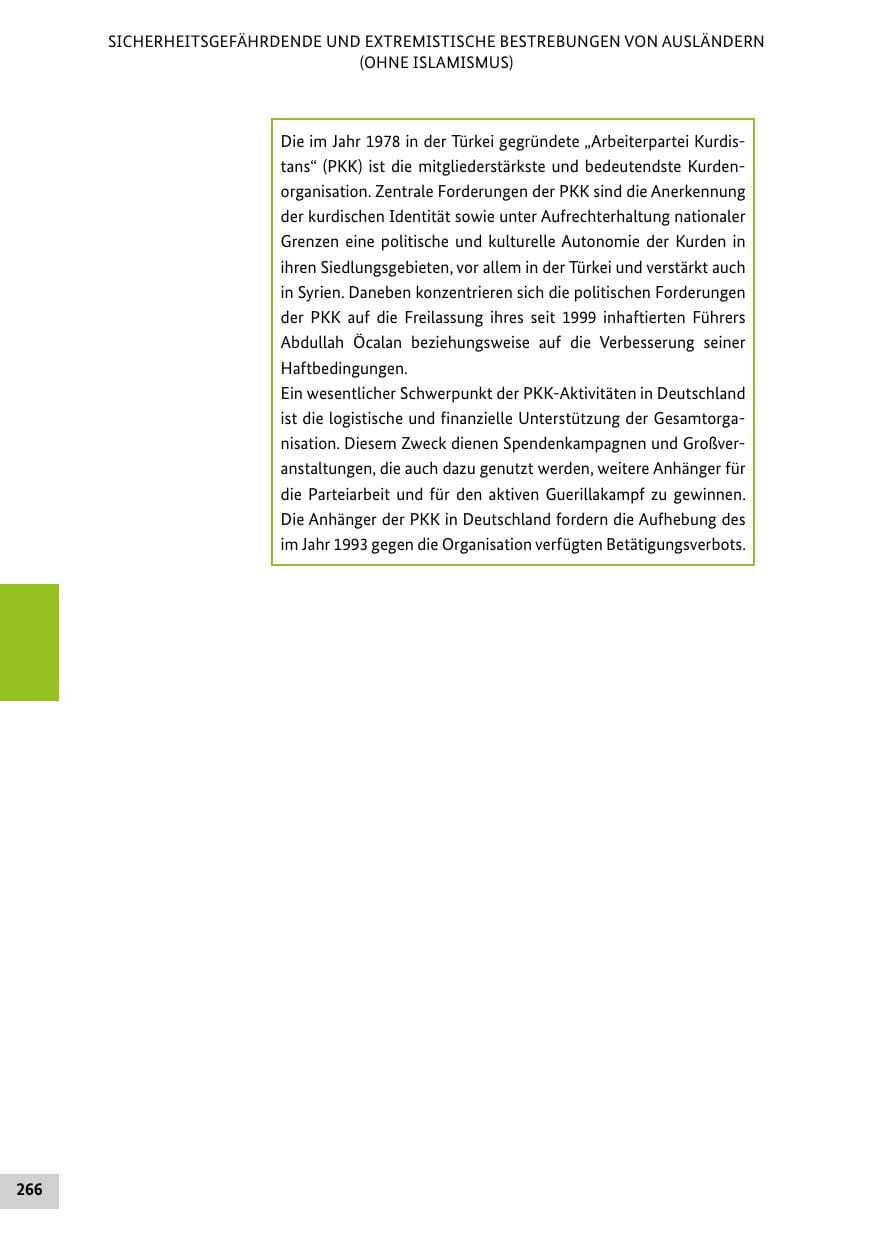 Seite 266 des Verfassungsschutzbericht 2018 Bund