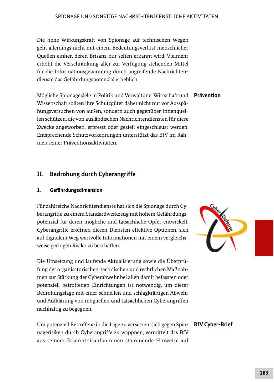 Seite 283 des Verfassungsschutzbericht 2018 Bund