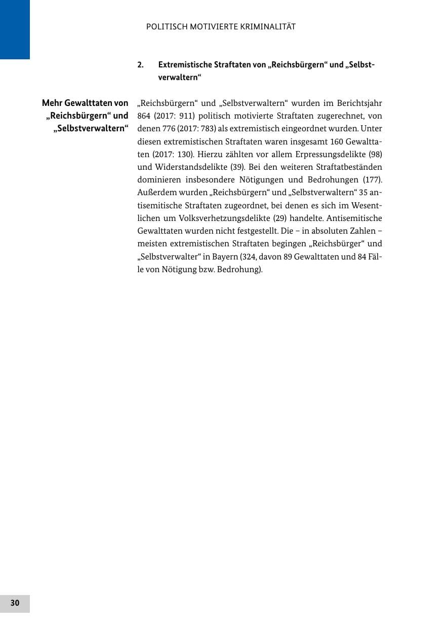 Seite 30 des Verfassungsschutzbericht 2018 Bund