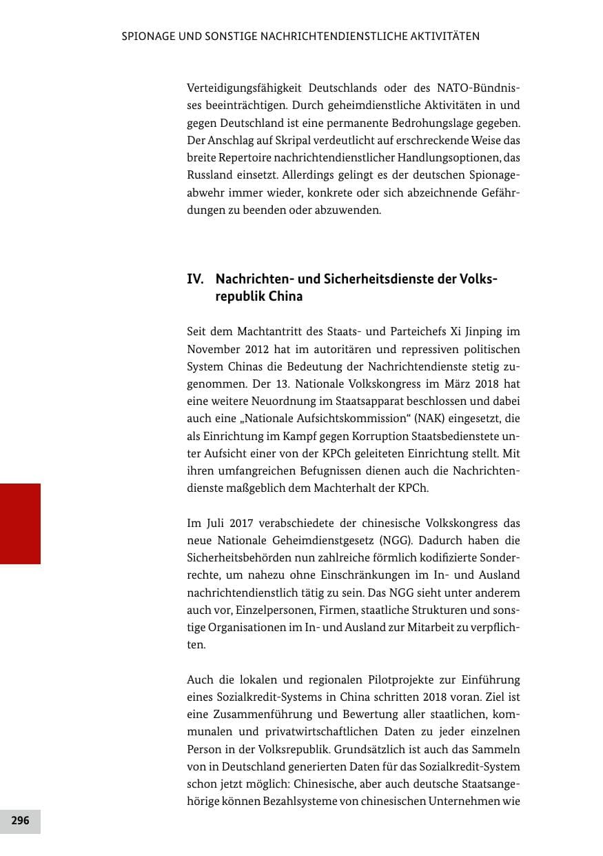 Seite 296 des Verfassungsschutzbericht 2018 Bund