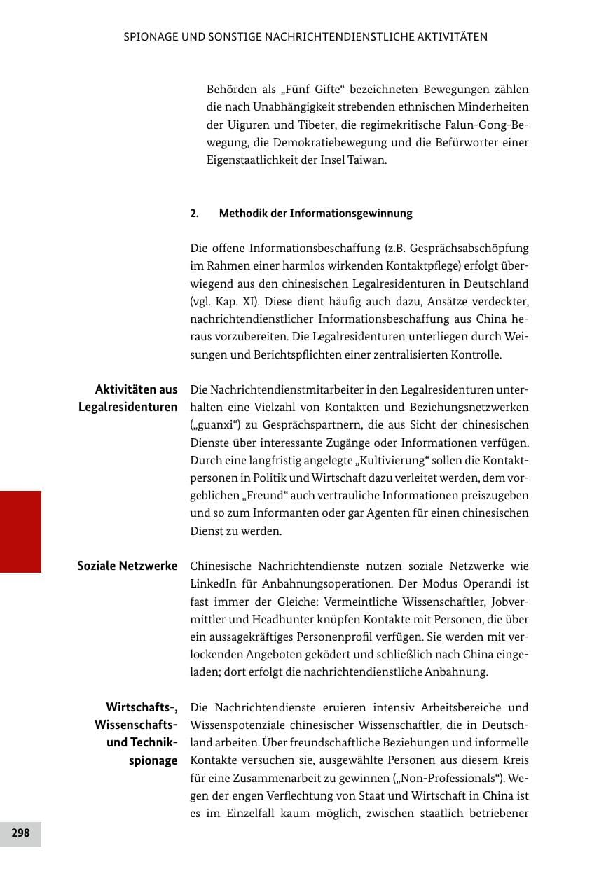 Seite 298 des Verfassungsschutzbericht 2018 Bund