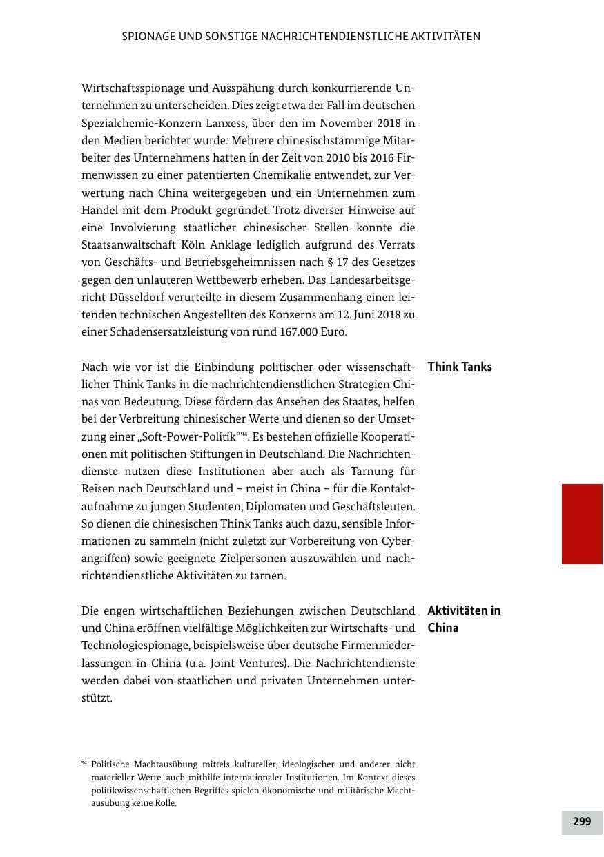 Seite 299 des Verfassungsschutzbericht 2018 Bund
