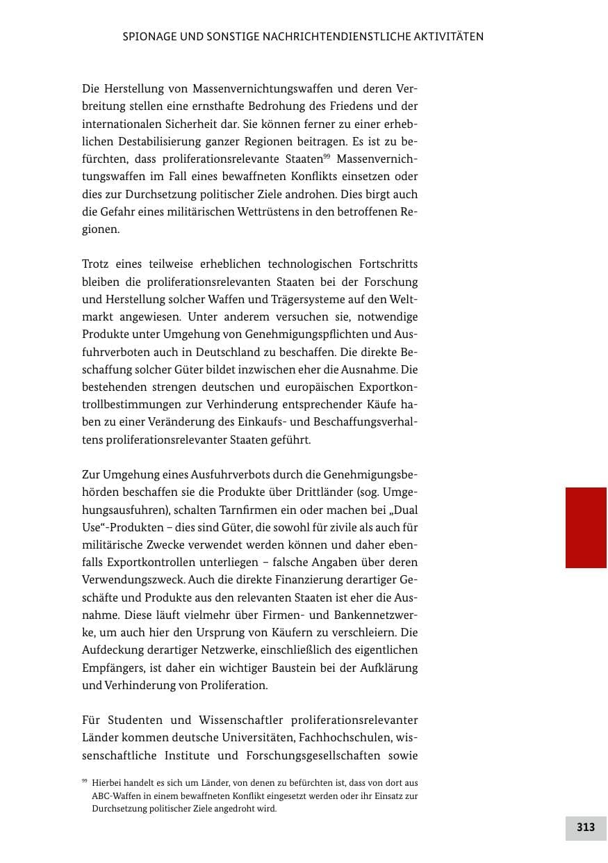 Seite 313 des Verfassungsschutzbericht 2018 Bund