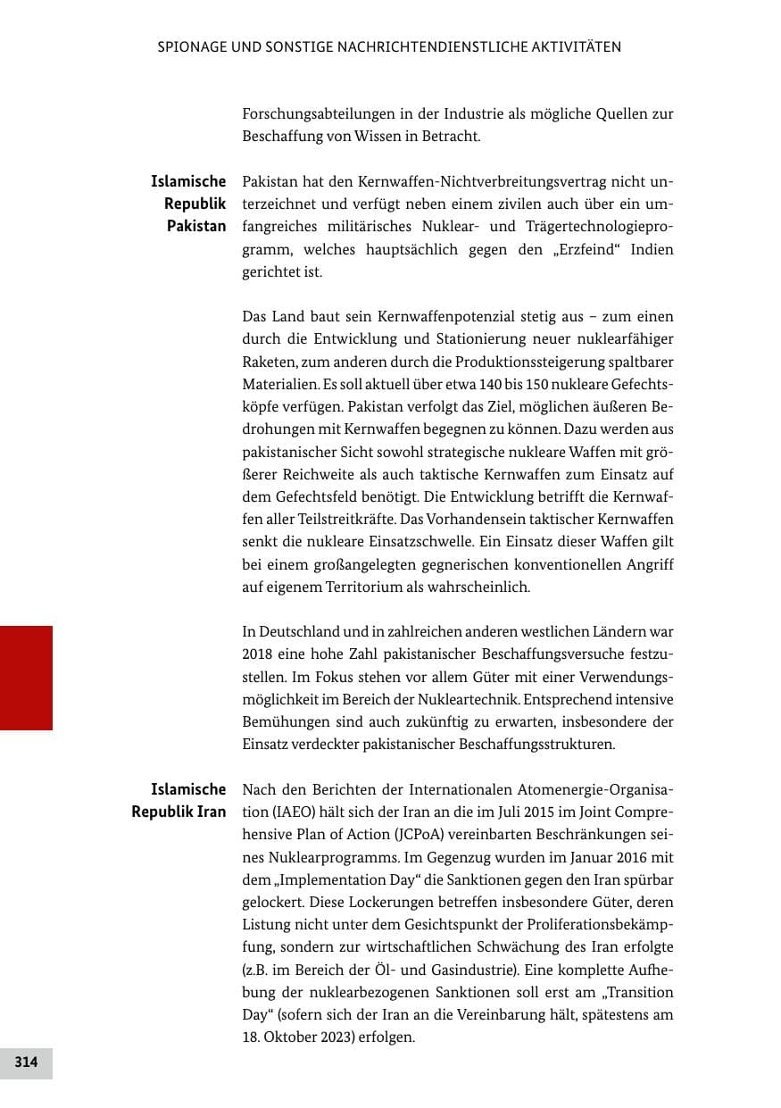 Seite 314 des Verfassungsschutzbericht 2018 Bund