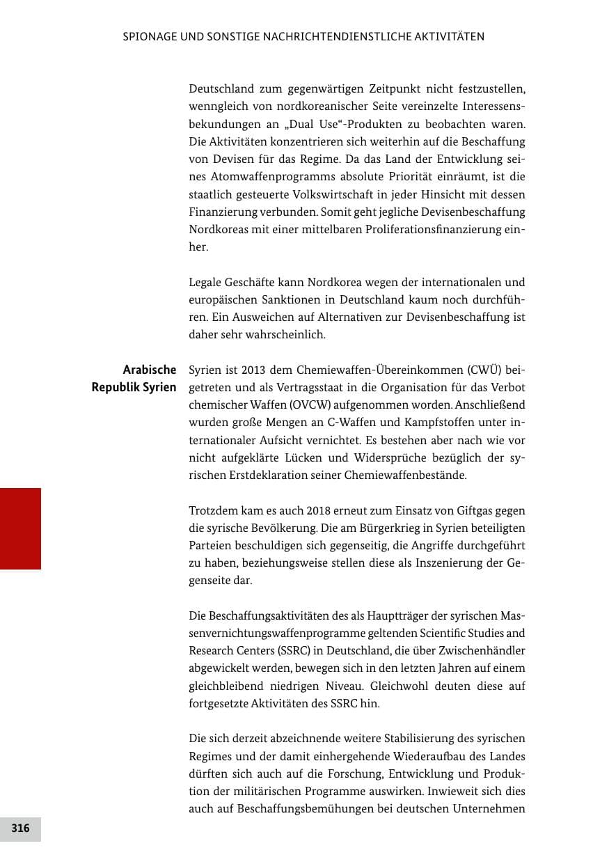 Seite 316 des Verfassungsschutzbericht 2018 Bund