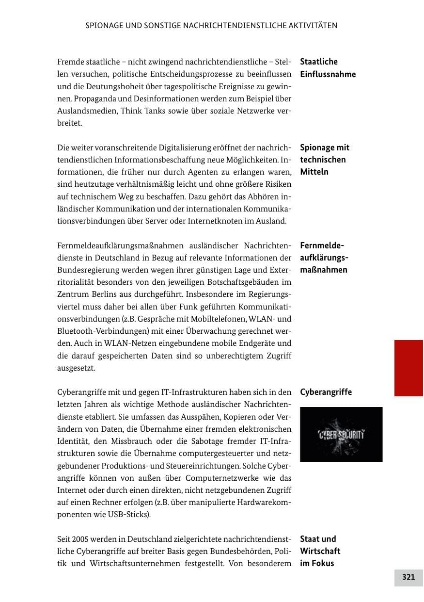 Seite 321 des Verfassungsschutzbericht 2018 Bund