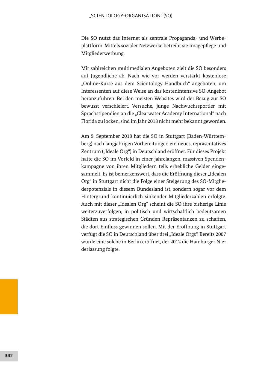 Seite 342 des Verfassungsschutzbericht 2018 Bund