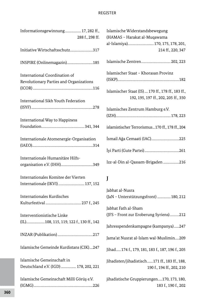 Seite 360 des Verfassungsschutzbericht 2018 Bund