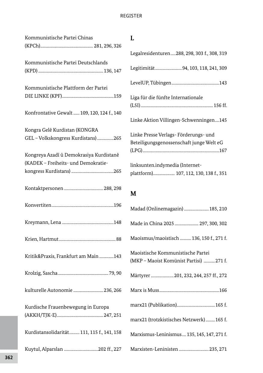 Seite 362 des Verfassungsschutzbericht 2018 Bund