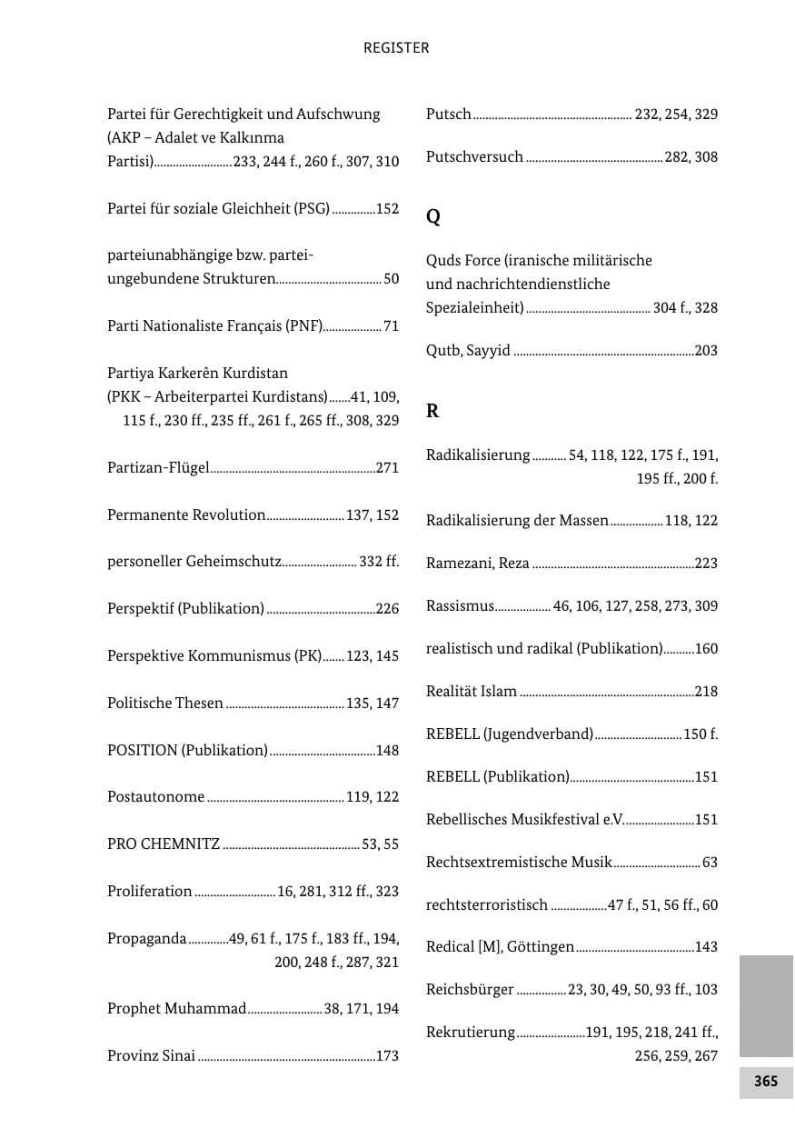 Seite 365 des Verfassungsschutzbericht 2018 Bund