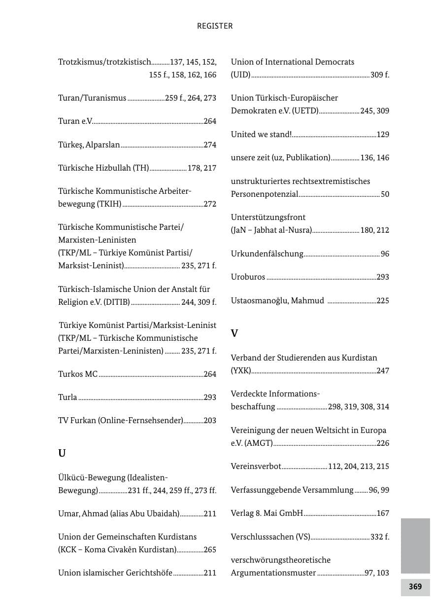 Seite 369 des Verfassungsschutzbericht 2018 Bund