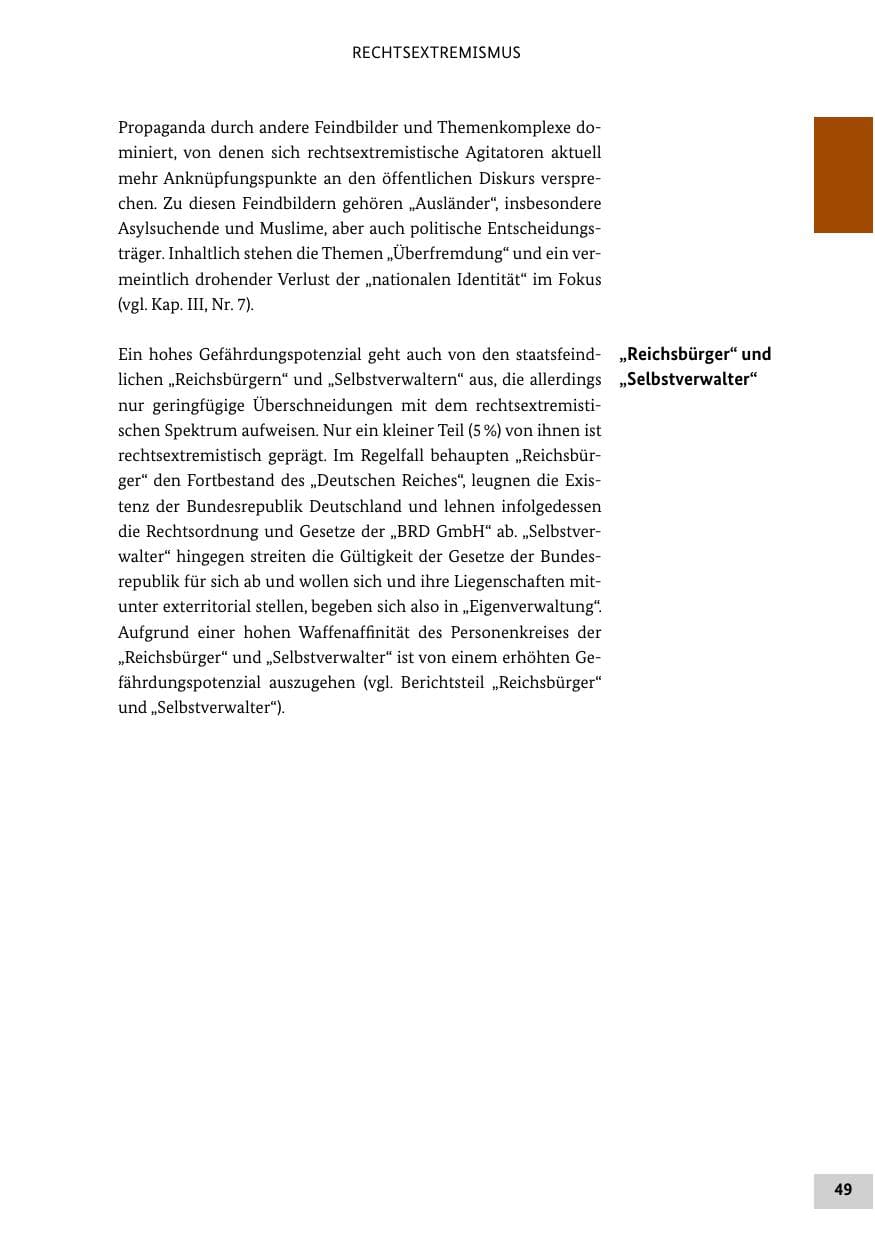 Seite 49 des Verfassungsschutzbericht 2018 Bund