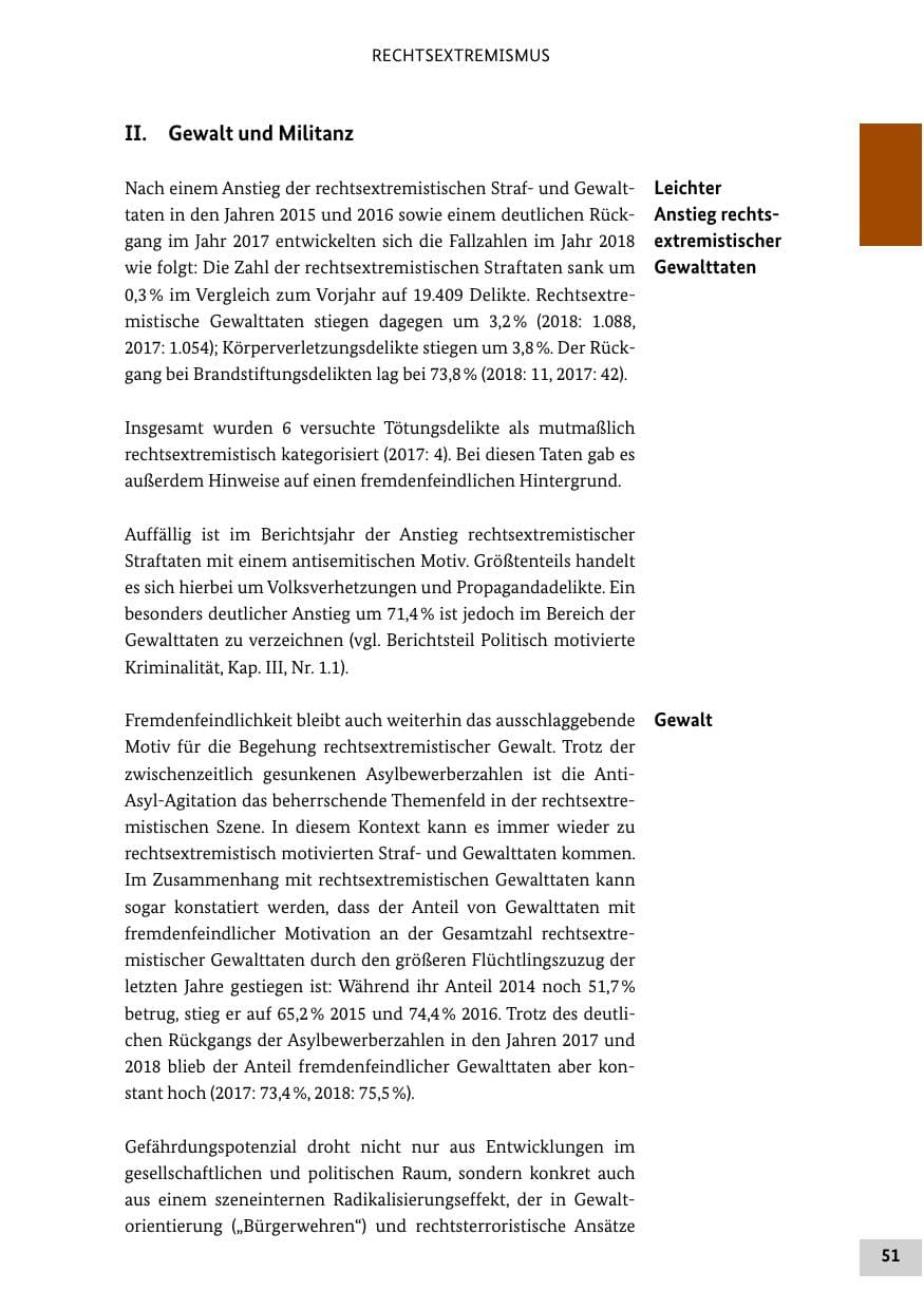 Seite 51 des Verfassungsschutzbericht 2018 Bund