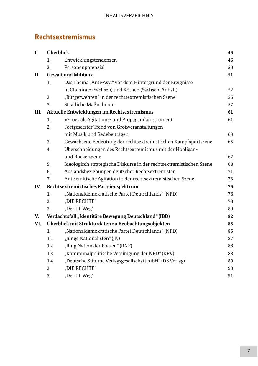 Seite 7 des Verfassungsschutzbericht 2018 Bund