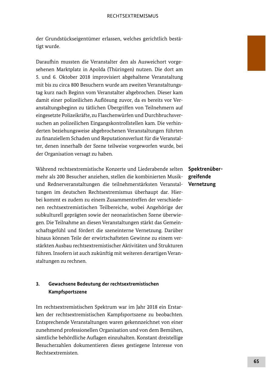 Seite 65 des Verfassungsschutzbericht 2018 Bund
