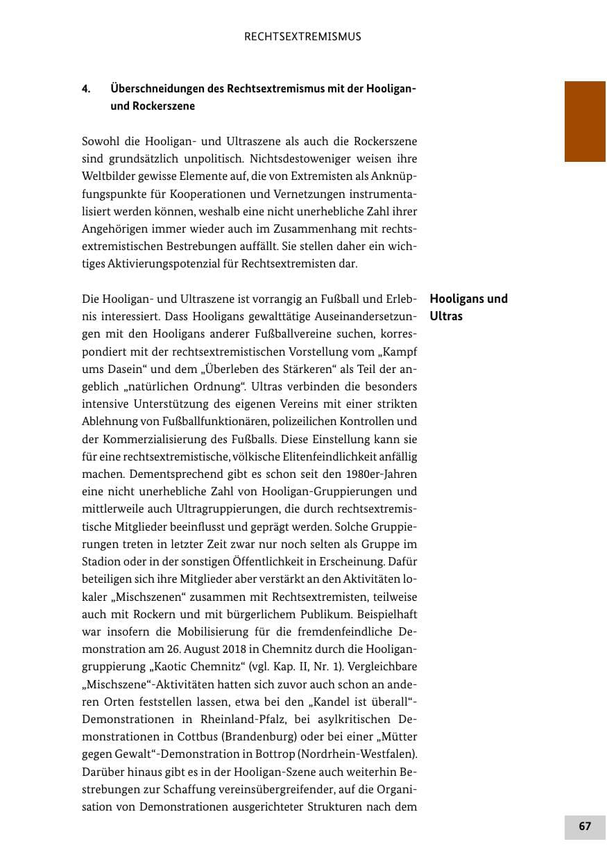 Seite 67 des Verfassungsschutzbericht 2018 Bund