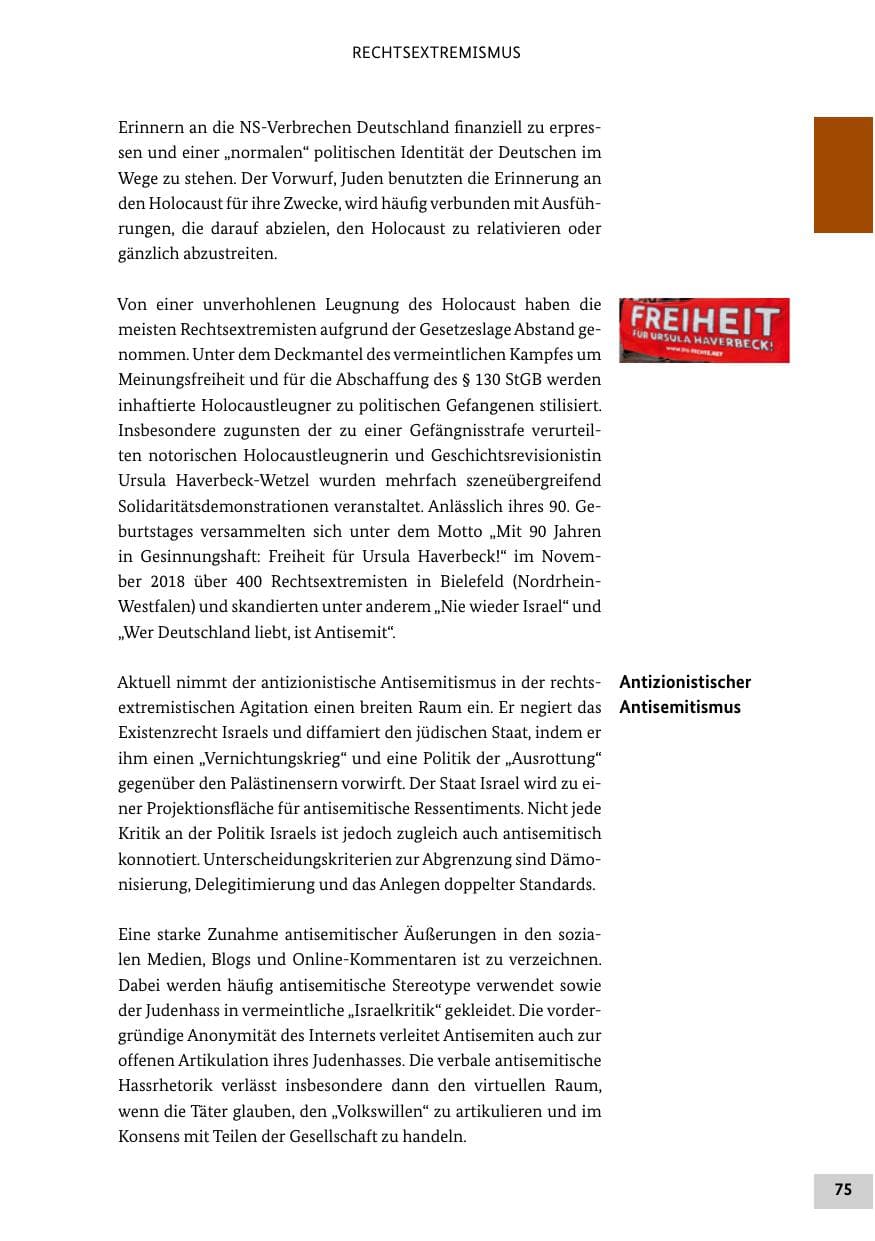 Seite 75 des Verfassungsschutzbericht 2018 Bund