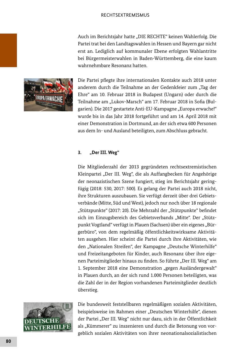 Seite 80 des Verfassungsschutzbericht 2018 Bund