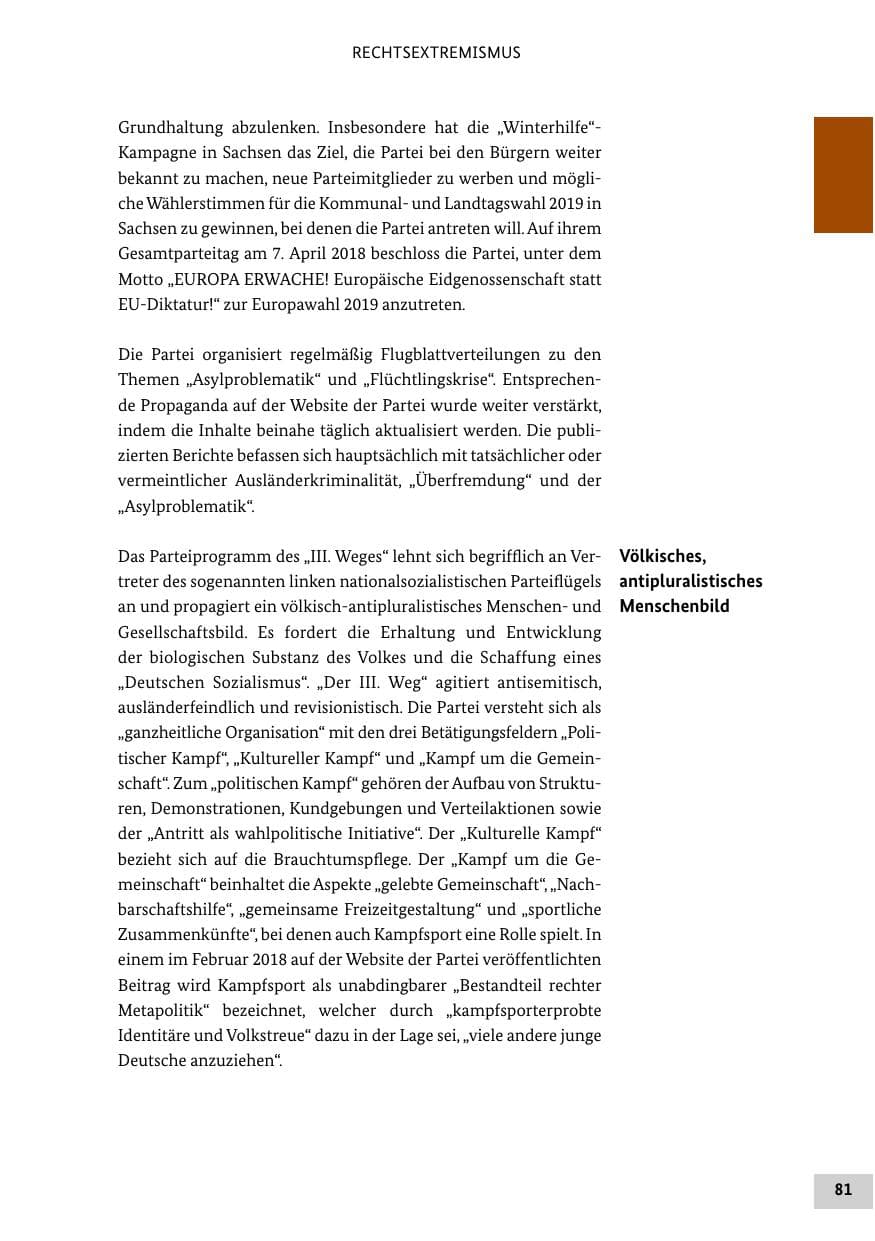 Seite 81 des Verfassungsschutzbericht 2018 Bund