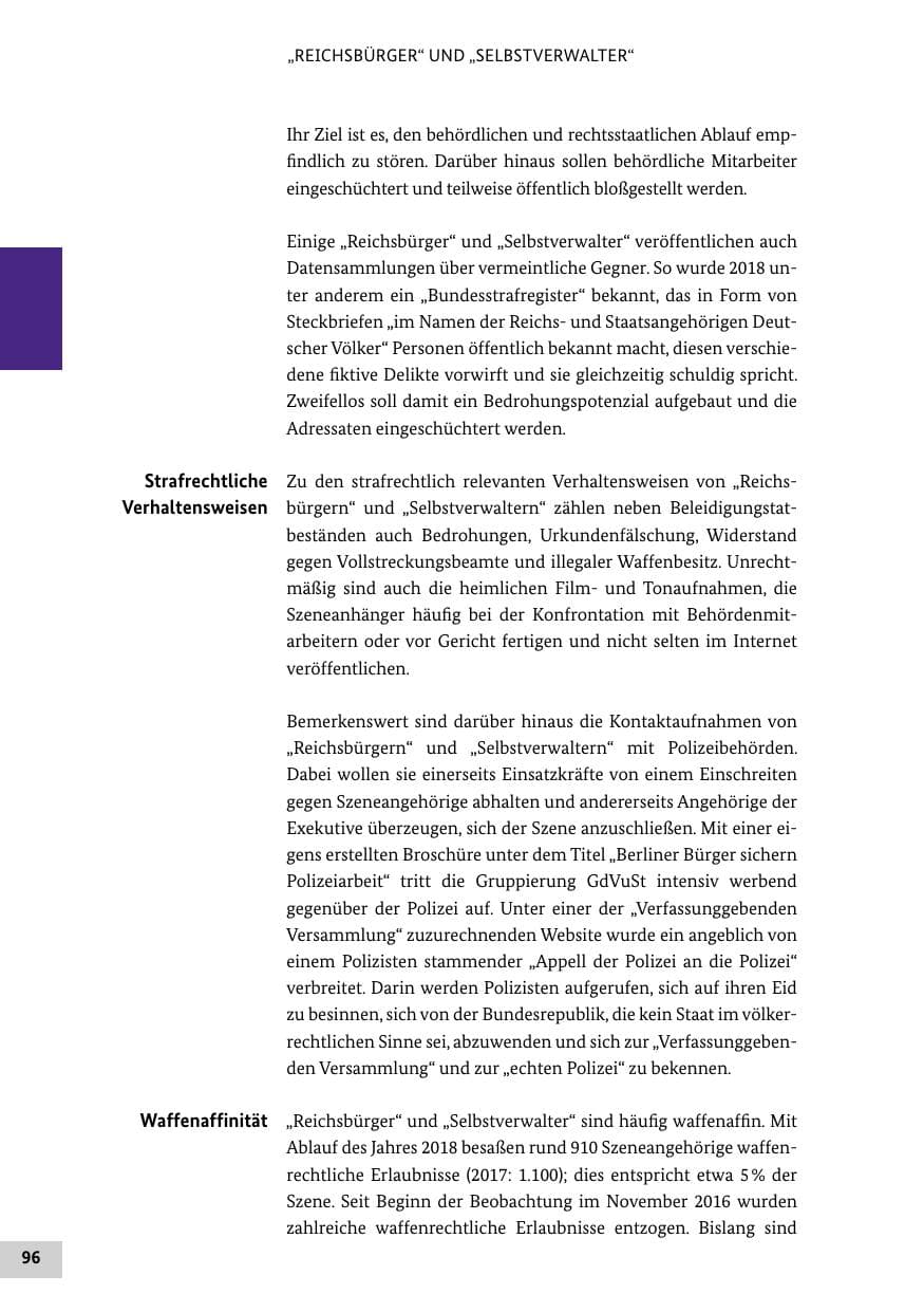 Seite 96 des Verfassungsschutzbericht 2018 Bund
