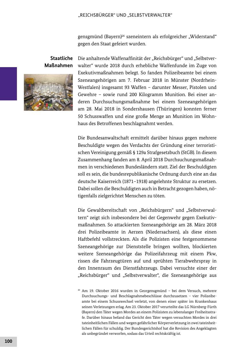 Seite 100 des Verfassungsschutzbericht 2018 Bund